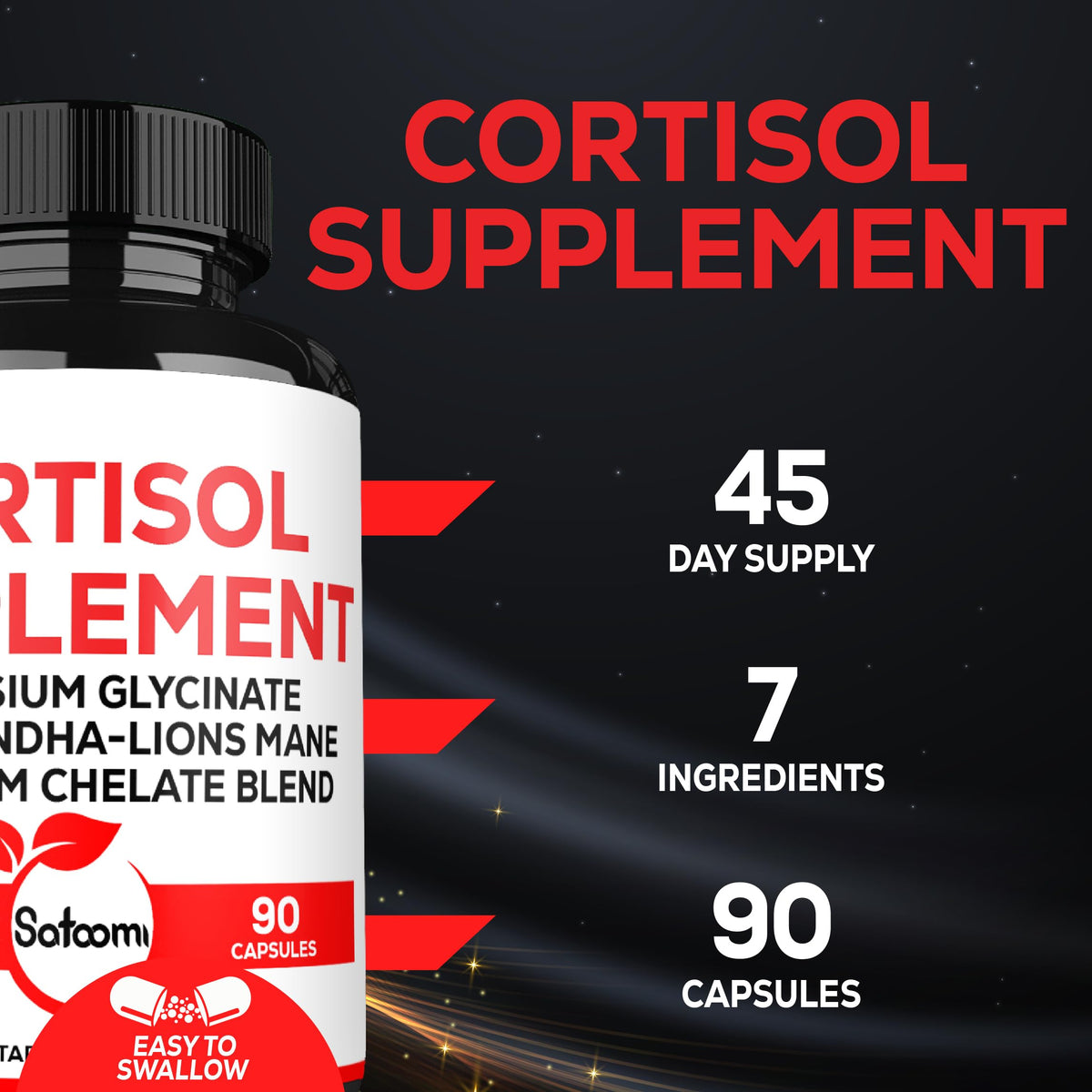 Satoomi flacon de capsules de 90 unités sur une surface plane