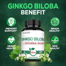 Satoomi Ginkgo Biloba flacon ouvert avec capsules visibles