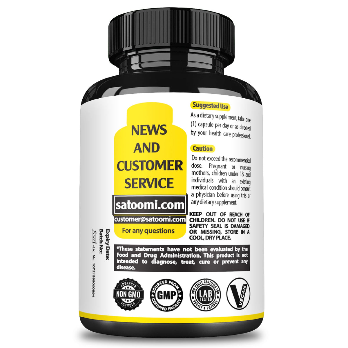 Satoomi Reishi 5000Mg avec des champignons naturels en arrière-plan