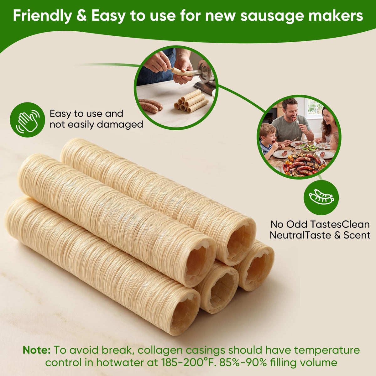 Saucisses fumées préparées avec les enveloppes FAIRSKY