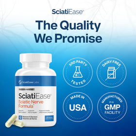 SciatiEase Complément Alimentaire 120 Capsules sur une table en bois