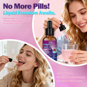 Scibalia Acide Alpha-Lipoïque R 600mg gouttes avec fruits frais en arrière-plan