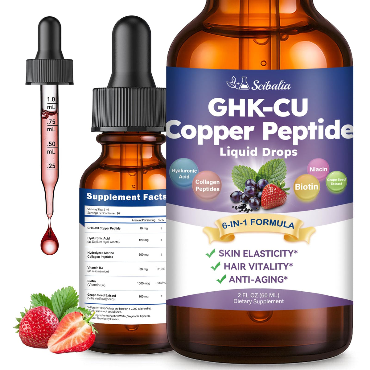 Scibalia GHK-CU complément liquide 141g vue avant