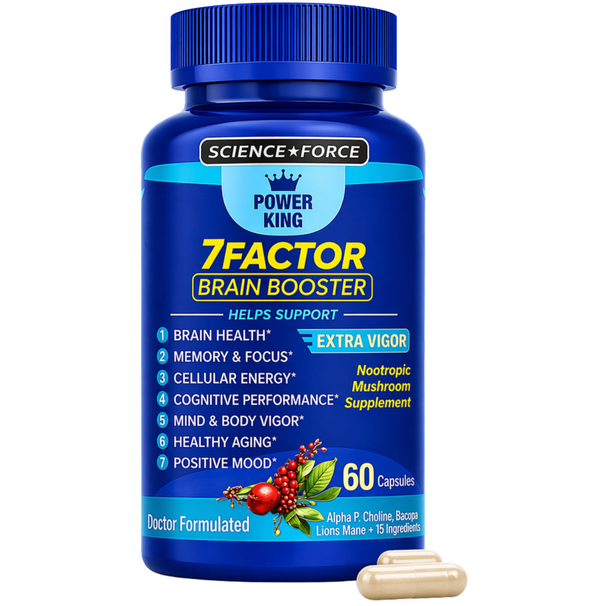 SCIENCE FORCE Complément Alimentaire 7 Facteurs Cérébraux 60 Capsules vue de face