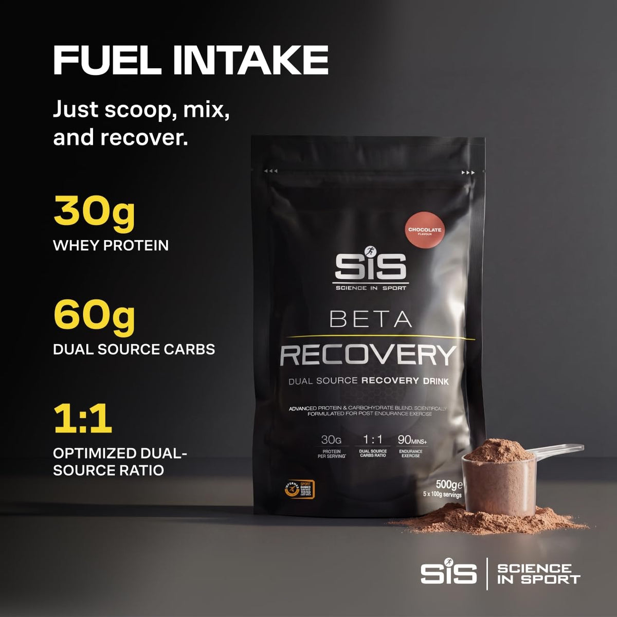 Science in Sport BETA use poudre de protéine chocolat dans un bol