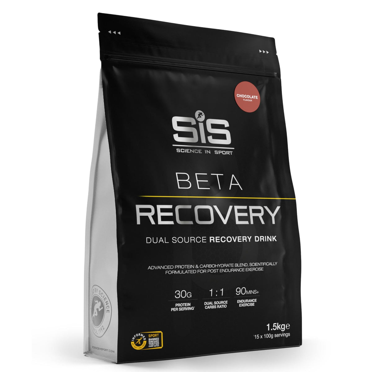 Science in Sport BETA use poudre de protéine chocolat vue avant