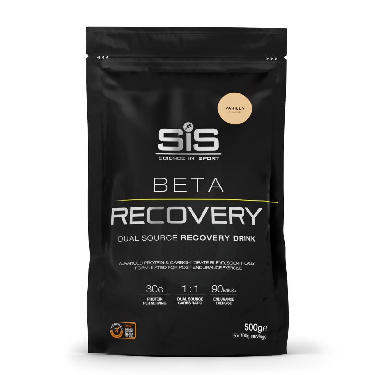 Science in Sport BETA use poudre de protéine vanille vue avant