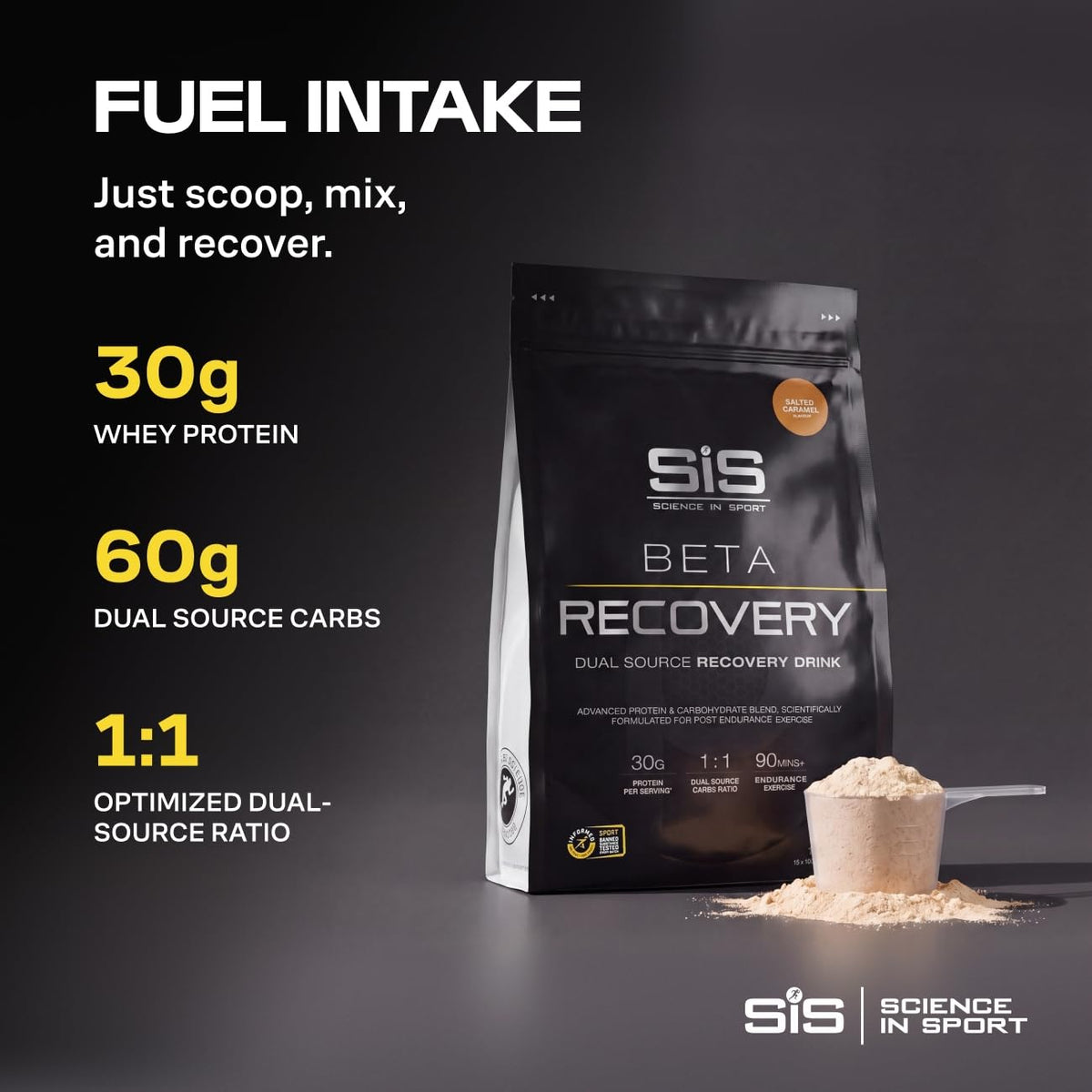 Science in Sport BETA use poudre de protéines 30g au caramel salé ingrédients