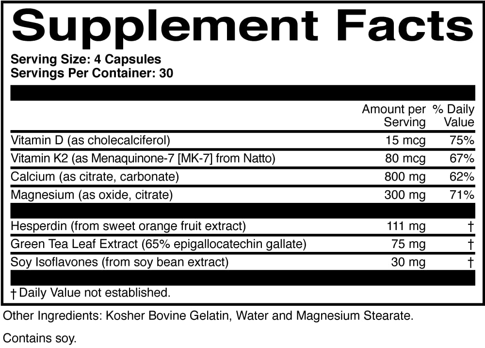 ScienceBased Health BoneProtect 800 mg Calcium gélules arrière