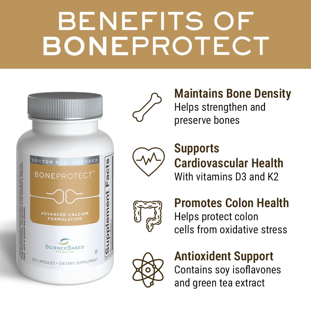 ScienceBased Health BoneProtect 800 mg Calcium gélules sur fond blanc