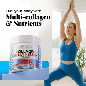 Scoop de collagène Belly Burn dans un verre d'eau