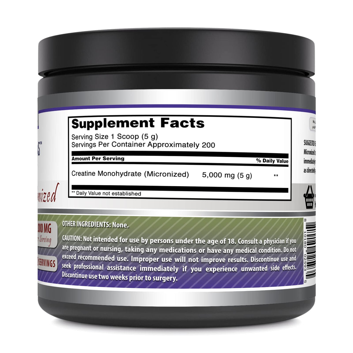 Scoop de créatine monohydrate Amazing Nutrition avec dosage de 5000 mg