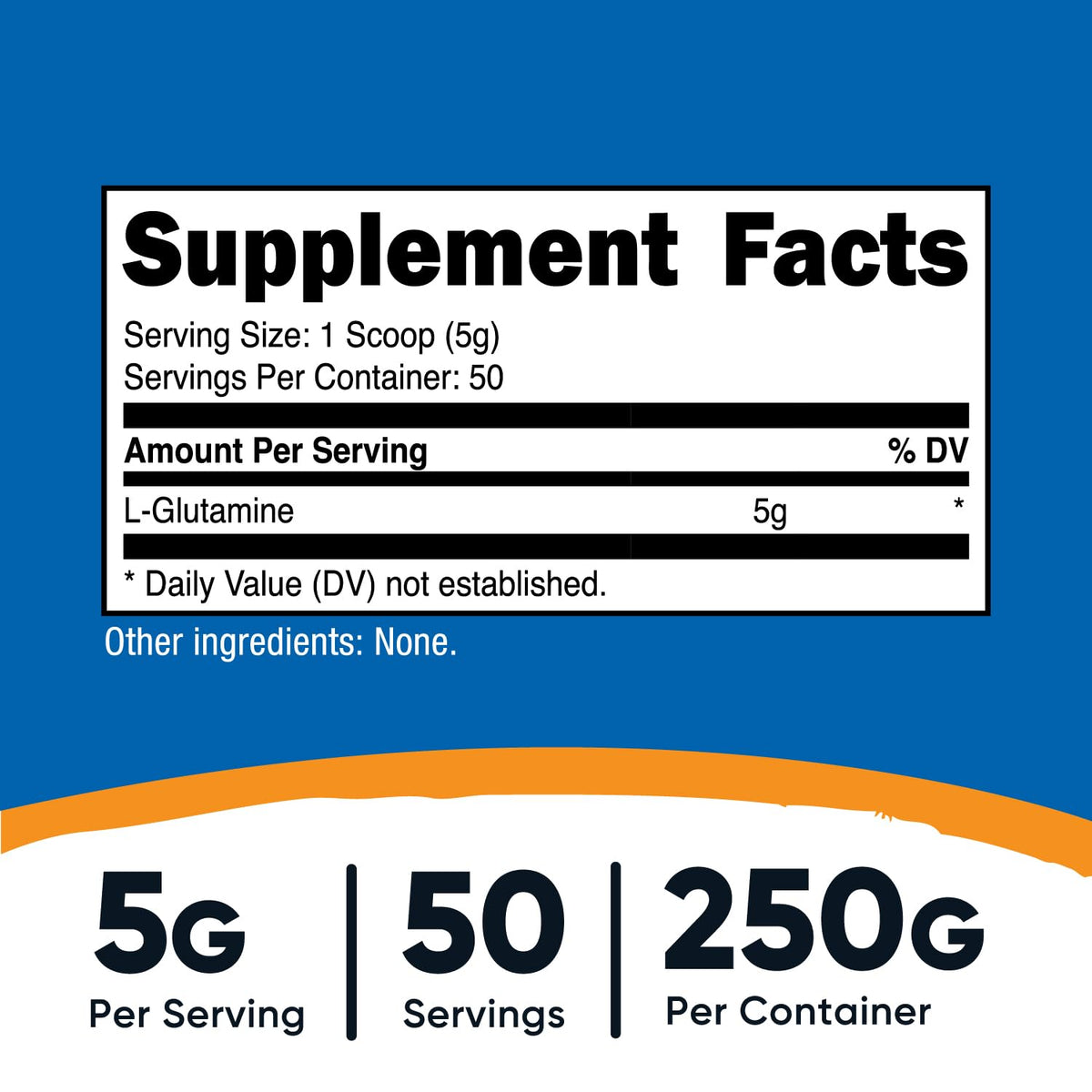 Scoop de L-Glutamine Nutricost contenant 5g