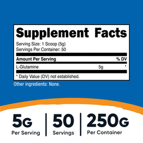 Scoop de L-Glutamine Nutricost contenant 5g