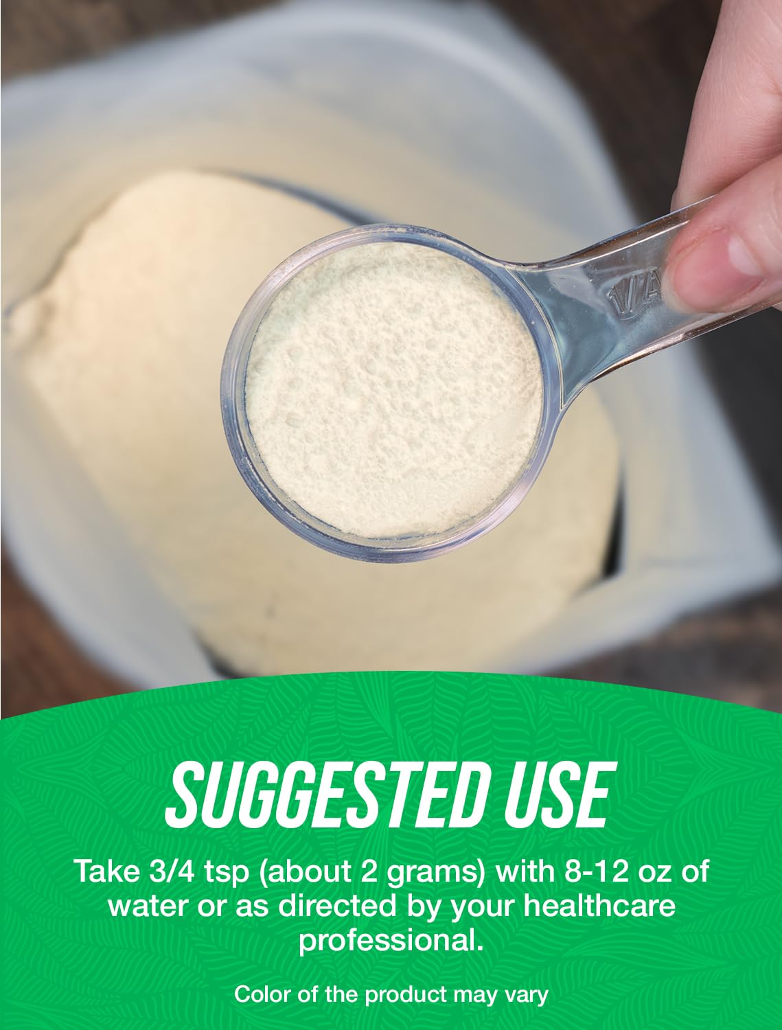 Scoop de Poudre d'Algue Irlandaise Bio BulkSupplements sur une table