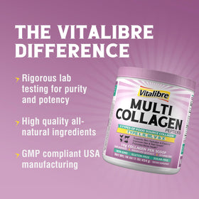 Scoop de poudre de collagène Vitalibre 558g