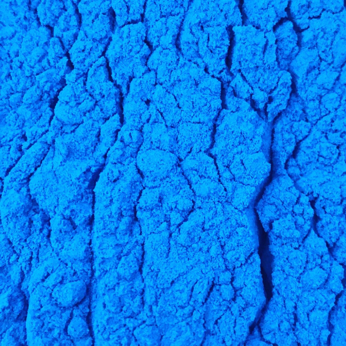 Scoop de poudre de spiruline bleue sur une table
