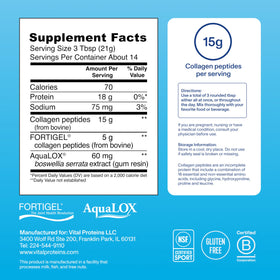 Scoop de Vital Proteins Active Complex 390g avec poudre de collagène