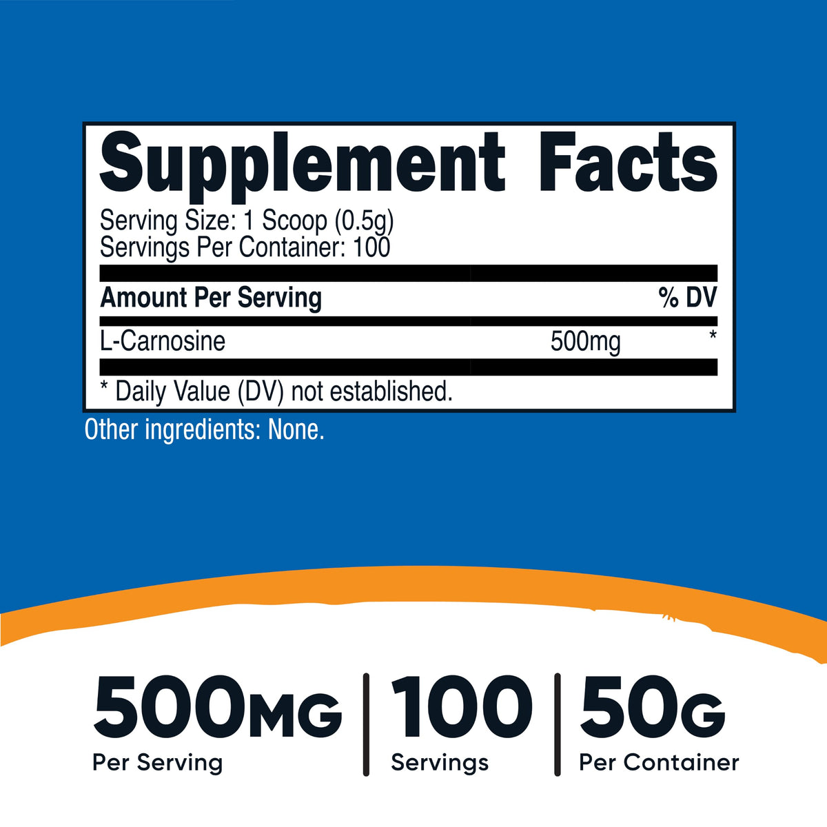 Scoop inclus pour doser la poudre de L-Carnosine Nutricost