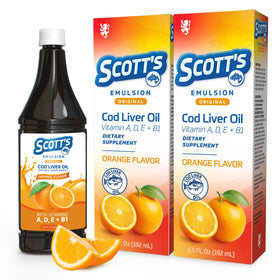 SCOTT'S EMULSION Huile de Foie de Morue 6,5 oz avant avec étiquette orange