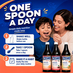 SCOTT'S EMULSION Huile de Foie de Morue Enfant 191g Saveur Cerise présentation