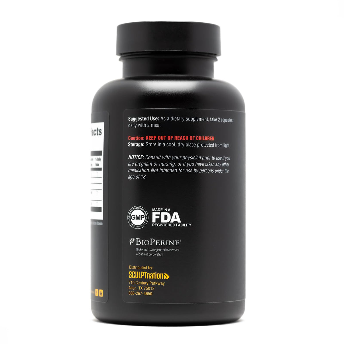 Sculpt Nation Complément Alimentaire Curcuma 30 Jours ingrédients