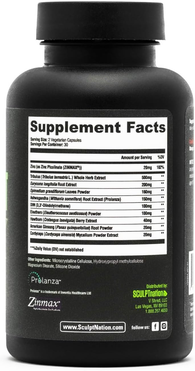 Sculpt Nation Complément Tribulus Terrestris 60 capsules avec emballage