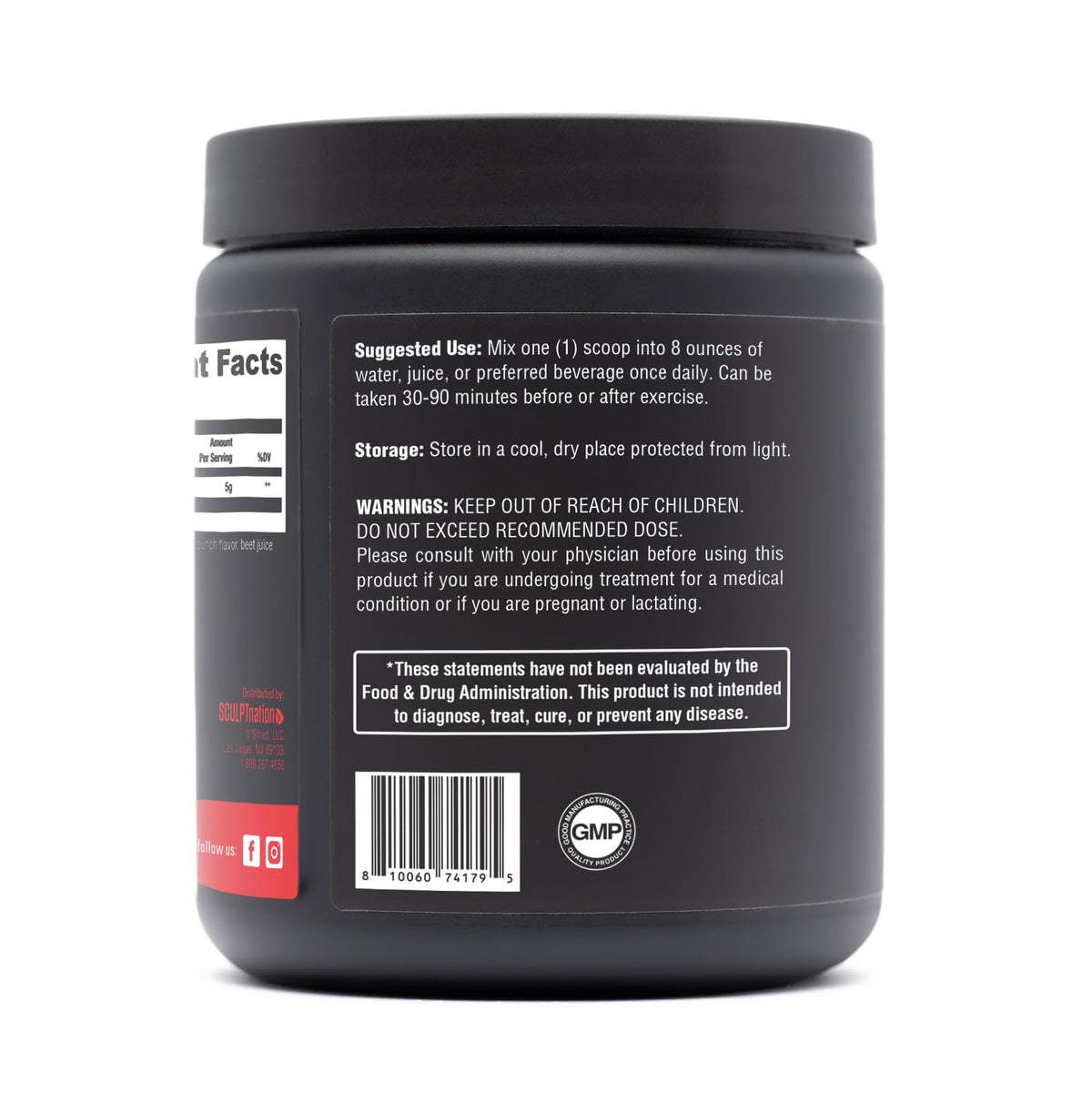 Sculpt Nation créatine monohydrate 259g avec une cuillère
