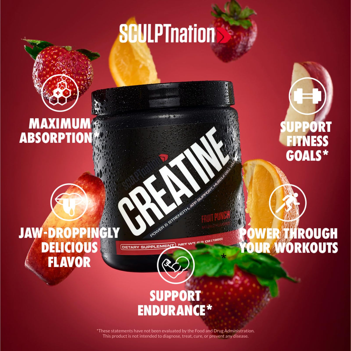 Sculpt Nation créatine monohydrate 259g dos