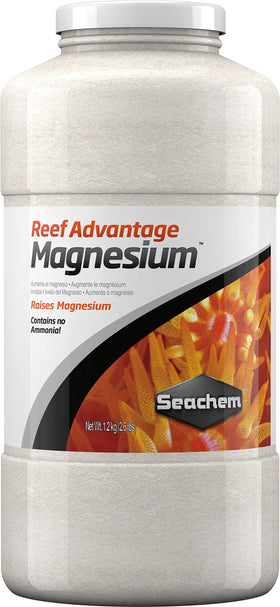 Seachem Reef Advantage Magnesium 1,2 kg vue de face avec étiquette visible