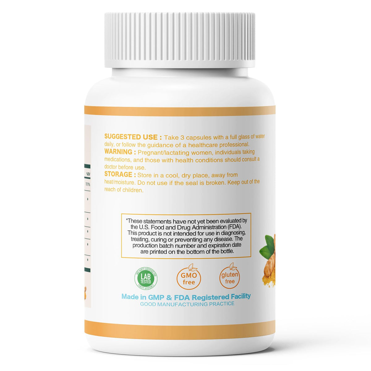 SEAFLEX Complément Alimentaire Curcuma 1000mg étiquette détaillée