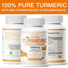 SEAFLEX Curcuma Curcumine 1000mg capsules dans un verre