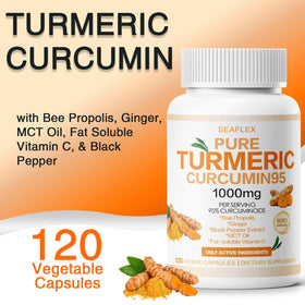SEAFLEX Curcuma Curcumine 1000mg capsules sur une table
