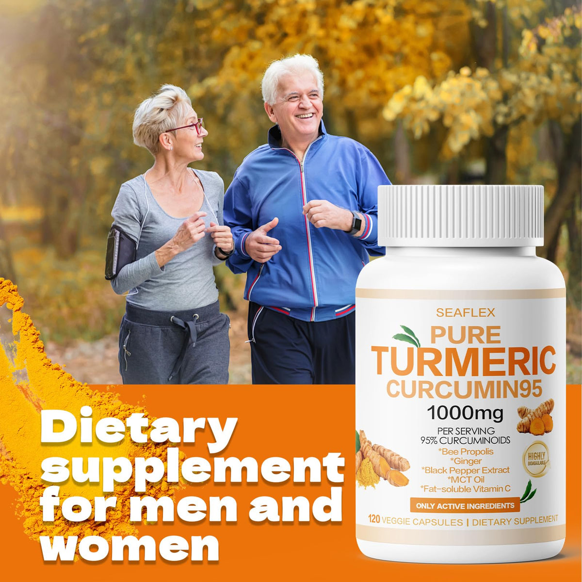 SEAFLEX Curcuma Curcumine 1000mg ingrédients sur l'étiquette