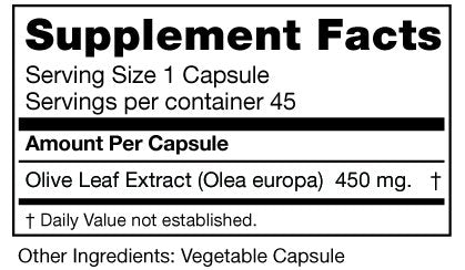 Seagate Extrait de Feuille d'Olivier 450mg gélules vue arrière