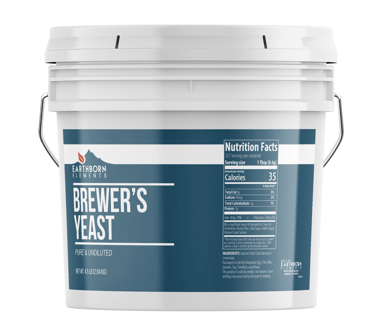 Seau de 2381g de poudre de levure de bière Earthborn Elements