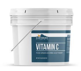Seau de poudre de vitamine C Earthborn Elements avec étiquette