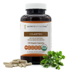 Secrets of the Tribe Capsules de Coriandre Bio 120 Comp. vue de face