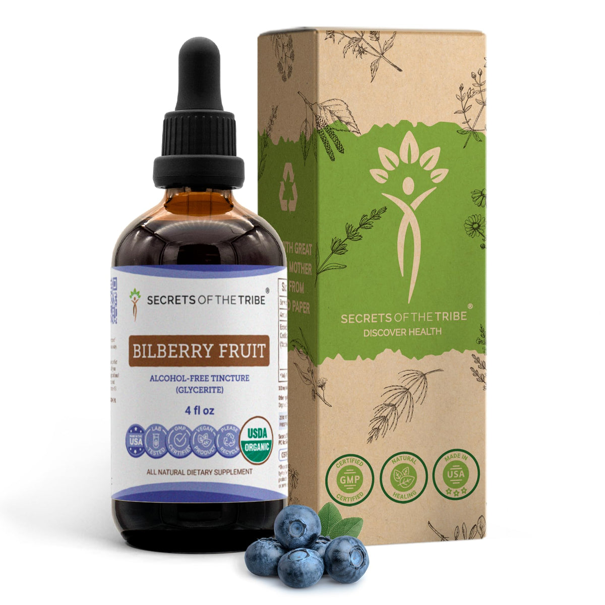 Secrets of the Tribe Extrait de Myrtille 4 oz bouteille vue avant