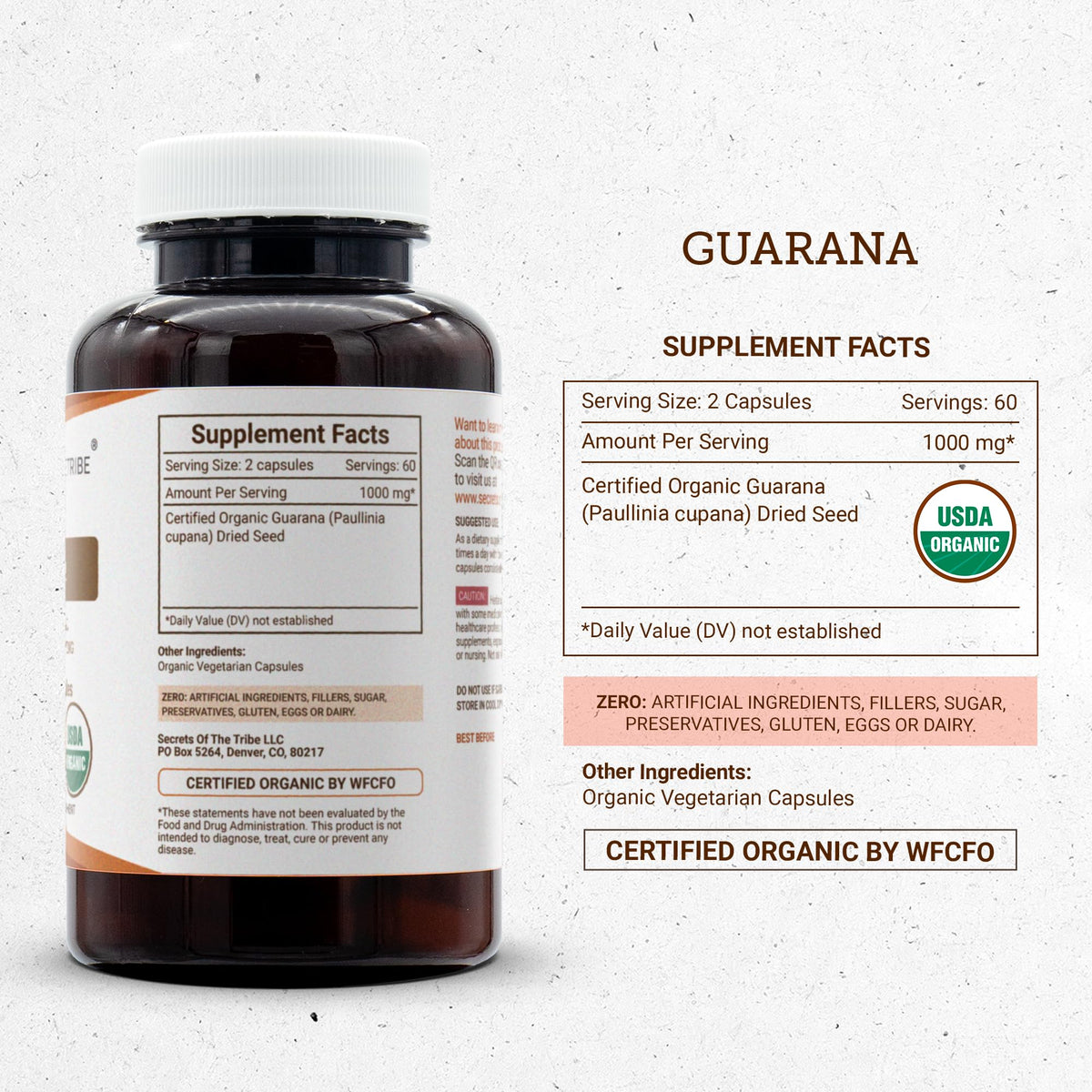 Secrets of the Tribe Guarana Capsules Bio - prise quotidienne