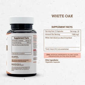 Secrets of the Tribe Quercus Alba 60 Capsules, présentation avec des plantes