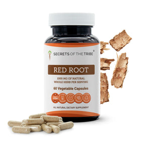 Secrets of the Tribe Red Root 60 Capsules front view
