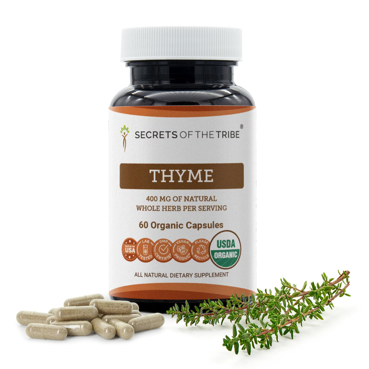 Secrets of the Tribe Thym 60 Capsules vue avant