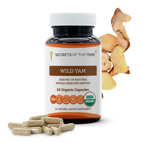 Secrets of the Tribe Wild Yam Capsules 60 vegan, vue de face