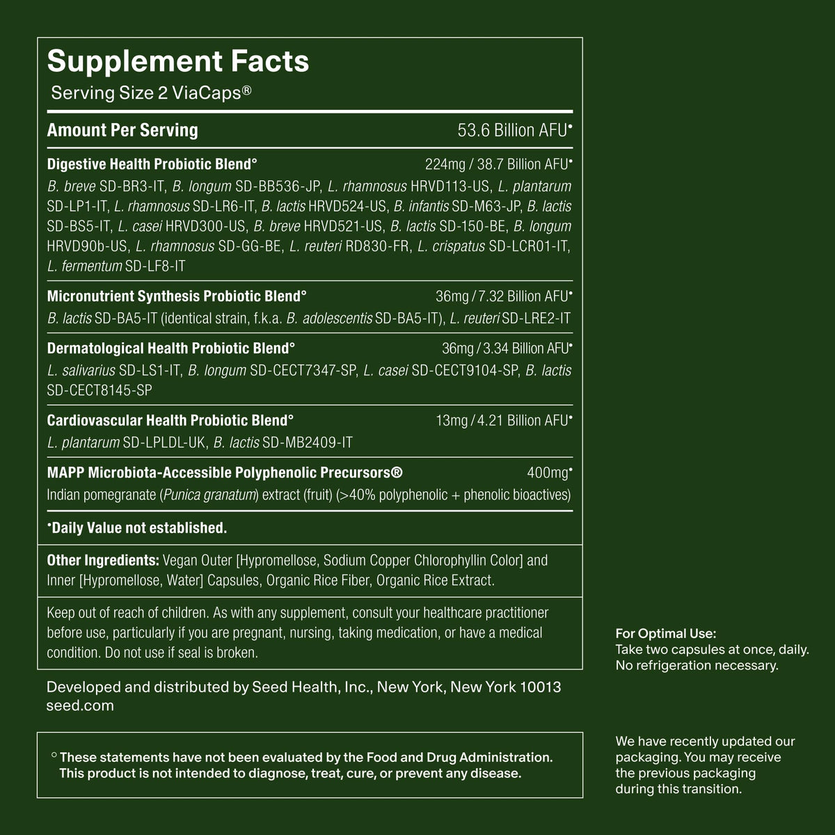 Seed 14 Day Gut Reset capsules dans la main