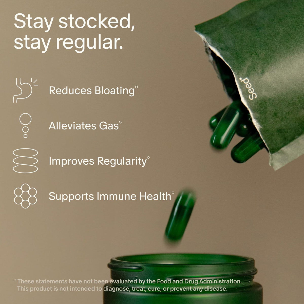 Seed DS-01 Probiotique, capsules à l'intérieur du pot