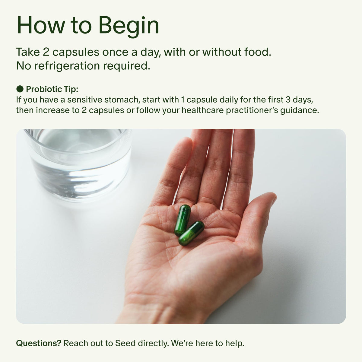 Seed DS-01 Synbiotique Quotidien avec informations de dosage