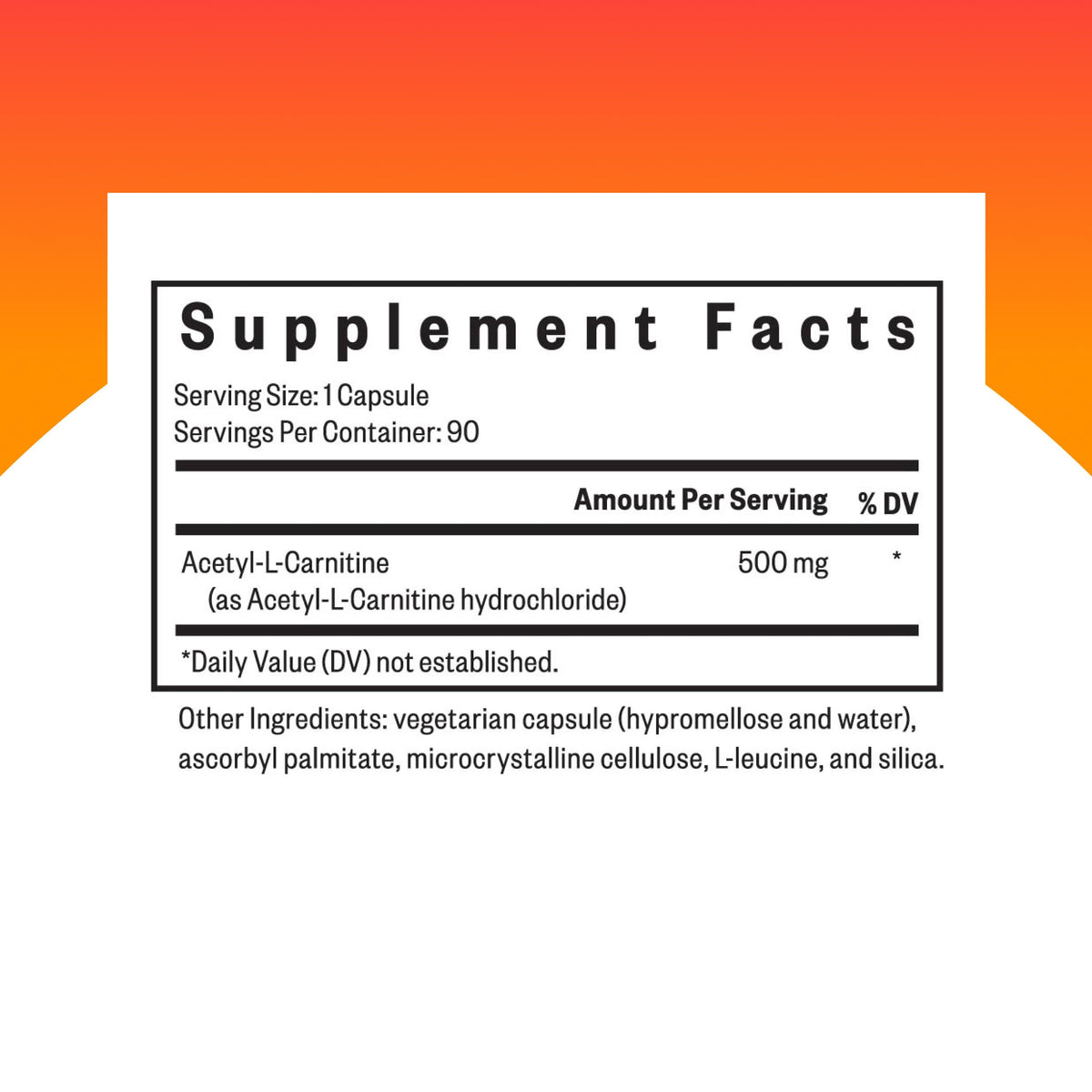 Seeking Health Acetyl-L-Carnitine 500 mg capsules side view