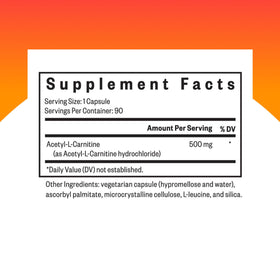 Seeking Health Acetyl-L-Carnitine 500 mg capsules side view
