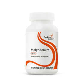 Seeking Health Molybdène Glycinate Chelate 50g devant et arrière de l'emballage